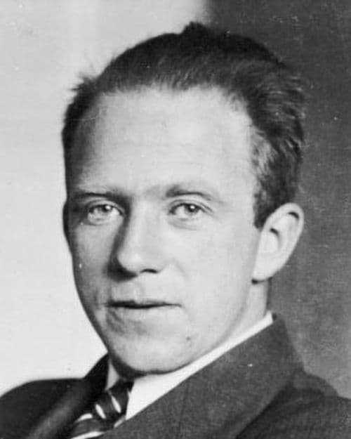 Retrato em preto e branco de Werner Heisenberg jovem