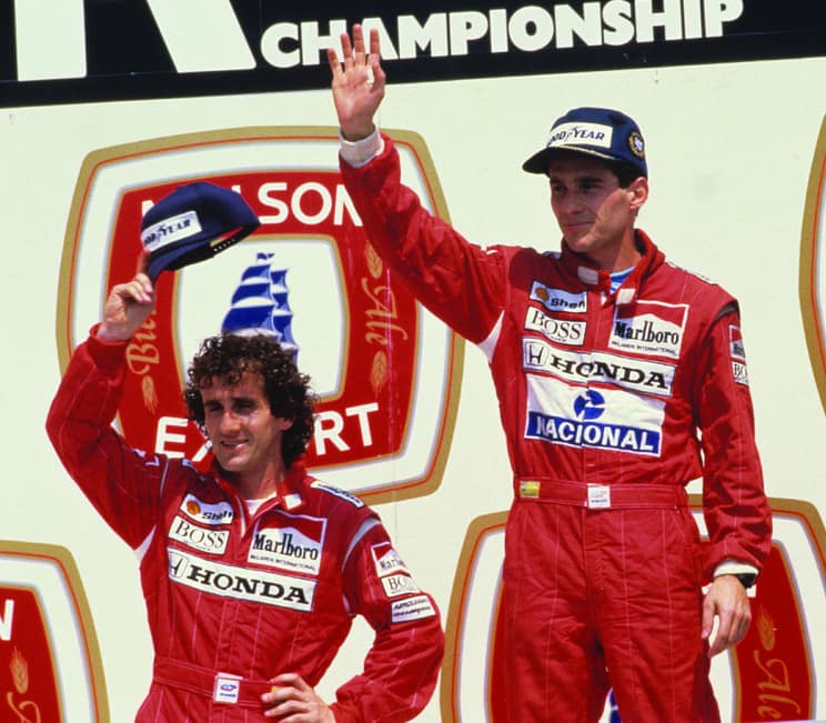 Senna e Prost no pódio em 1988